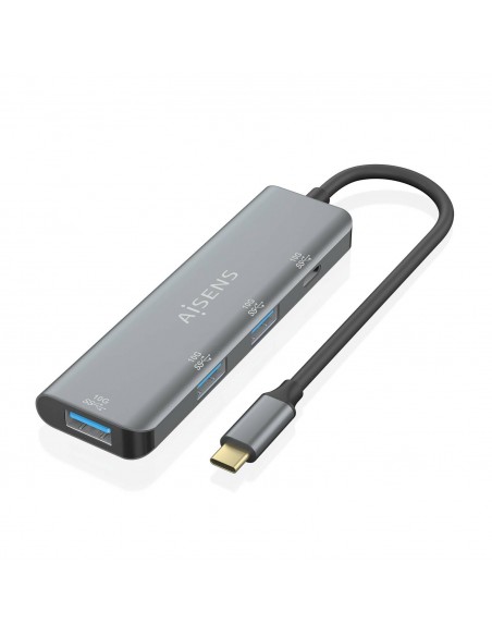 AISENS Hub USB 3.2 Gen2 10G USB-C, USB-C M-1xUSB-C H-3xUSB-A H, Gris, 15 cm AISENS Hub USB 3.2 Gen2 10G USB-C, USB-C M-1xUSB-C H-3xUSB-A H, Gris, 15 cm
