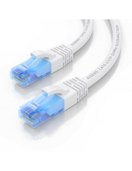 AISENS Cable De Red Latiguillo RJ45 Cat.6 UTP AWG26 CCA, Blanco, 30 cm