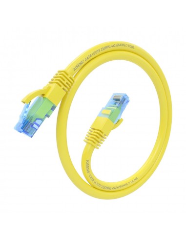 AISENS Cable De Red Latiguillo RJ45 Cat.6 UTP AWG26 CCA, Amarillo, 30 cm