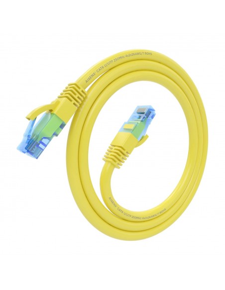 AISENS Cable De Red Latiguillo RJ45 Cat.6 UTP AWG26 CCA, Amarillo, 0.75 m