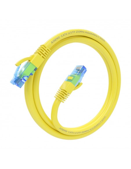 AISENS Cable De Red Latiguillo RJ45 Cat.6 UTP AWG26 CCA, Amarillo, 1.5 m