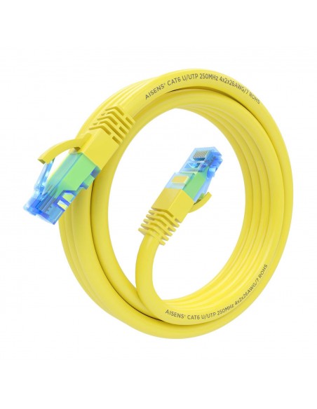 AISENS Cable De Red Latiguillo RJ45 Cat.6 UTP AWG26 CCA, Amarillo, 3.0 m