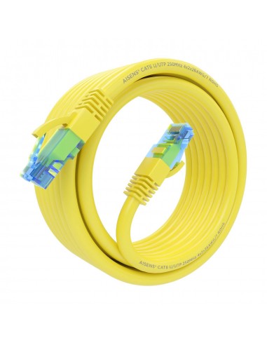 AISENS Cable De Red Latiguillo RJ45 Cat.6 UTP AWG26 CCA, Amarillo, 4.0 m