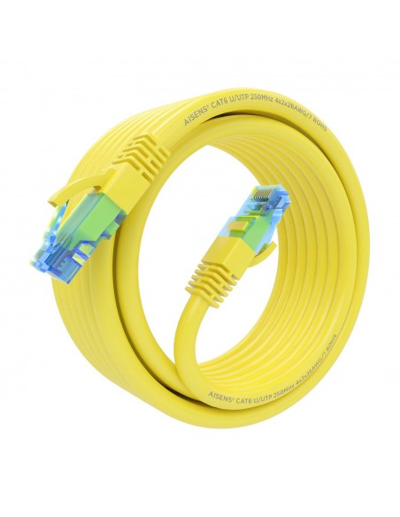 AISENS Cable De Red Latiguillo RJ45 Cat.6 UTP AWG26 CCA, Amarillo, 4.0 m