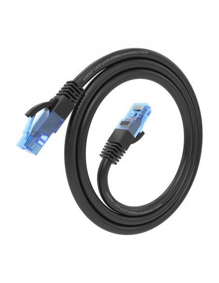 AISENS Cable De Red Latiguillo RJ45 Cat.6 UTP AWG26 CCA, Negro, 0.75 m
