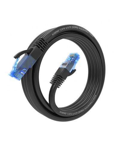 AISENS Cable De Red Latiguillo RJ45 Cat.6 UTP AWG26 CCA, Negro, 2.0 m