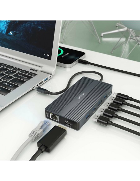 AISENS ASUC-12P017-GR base para portátil y replicador de puertos Alámbrico USB 3.2 Gen 1 (3.1 Gen 1) Type-C Gris AISENS ASUC-12P017-GR base para portátil y replicador de puertos Alámbrico USB 3.2 Gen 1 (3.1 Gen 1) Type-C Gris