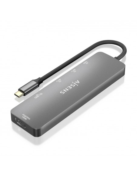 AISENS USB-C Dock 6 EN 1, USB-C a 1xHDMI, 2xUSB-A, 1xUSB-C PD 100W, 1xSD, 1xMicro SD, Gris, 15cm AISENS USB-C Dock 6 EN 1, USB-C a 1xHDMI, 2xUSB-A, 1xUSB-C PD 100W, 1xSD, 1xMicro SD, Gris, 15cm