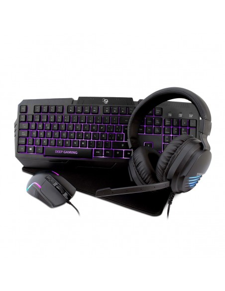 Deep Gaming Pack gaming DeepX-Wing 2 teclado Ratón incluido Juego USB QWERTY Español Negro