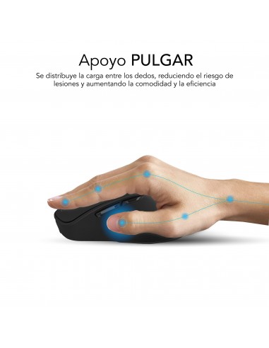 SUBBLIM Ratón CURVE ERGO DUAL MOUSE BATTERY BLACK