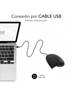 SUBBLIM Ratón GLIDE VERTICAL ERGO WIRED MOUSE BLACK 2