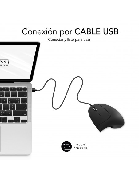 SUBBLIM Ratón GLIDE VERTICAL ERGO WIRED MOUSE BLACK SUBBLIM Ratón GLIDE VERTICAL ERGO WIRED MOUSE BLACK