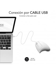SUBBLIM Ratón GLIDE VERTICAL ERGO WIRED MOUSE WHITE 2