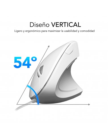 SUBBLIM Ratón GLIDE VERTICAL ERGO WIRED MOUSE WHITE