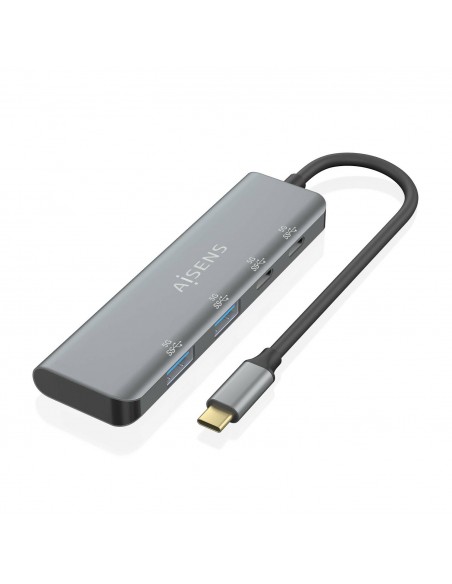 AISENS Hub USB 3.2 Gen1 5G USB-C, USB-C M-2xUSB-C H-2xUSB-A H, Gris, 15 cm AISENS Hub USB 3.2 Gen1 5G USB-C, USB-C M-2xUSB-C H-2xUSB-A H, Gris, 15 cm