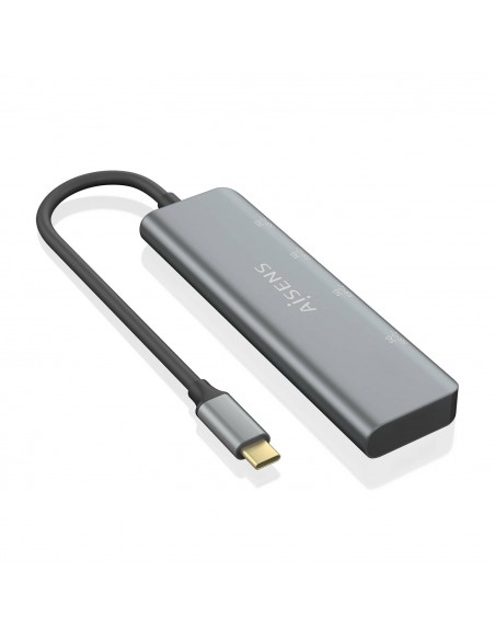 AISENS Hub USB 3.2 Gen1 5G USB-C, USB-C M-2xUSB-C H-2xUSB-A H, Gris, 15 cm AISENS Hub USB 3.2 Gen1 5G USB-C, USB-C M-2xUSB-C H-2xUSB-A H, Gris, 15 cm