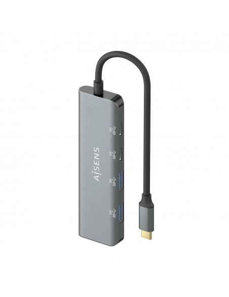 AISENS Hub USB 3.2 Gen1 5G USB-C, USB-C M-2xUSB-C H-2xUSB-A H, Gris, 15 cm AISENS Hub USB 3.2 Gen1 5G USB-C, USB-C M-2xUSB-C H-2xUSB-A H, Gris, 15 cm