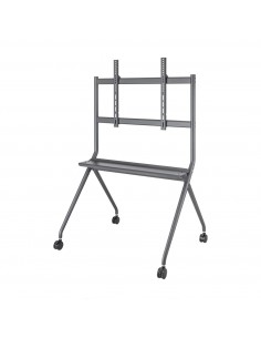 AISENS Soporte De Suelo Pro Con Rueda, 1 Bandeja Para Pantalla Interactiva TV 120kg De 50-86, Negro 2