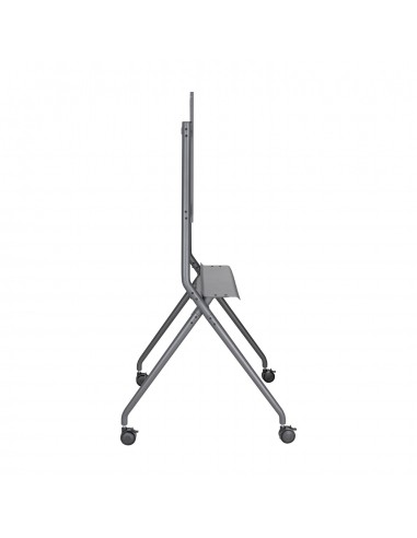 AISENS Soporte De Suelo Pro Con Rueda, 1 Bandeja Para Pantalla Interactiva TV 120kg De 50-86, Negro