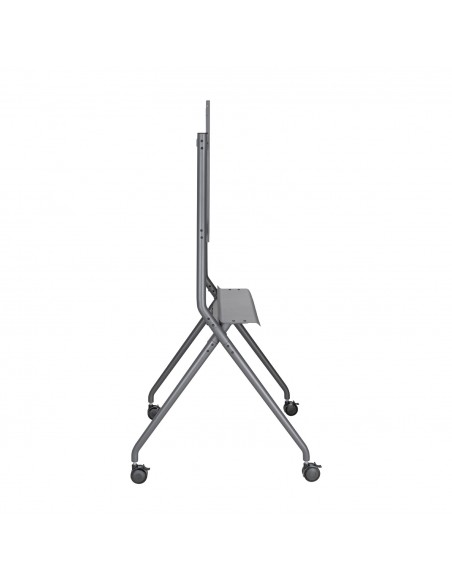 AISENS Soporte De Suelo Pro Con Rueda, 1 Bandeja Para Pantalla Interactiva TV 120kg De 50-86, Negro