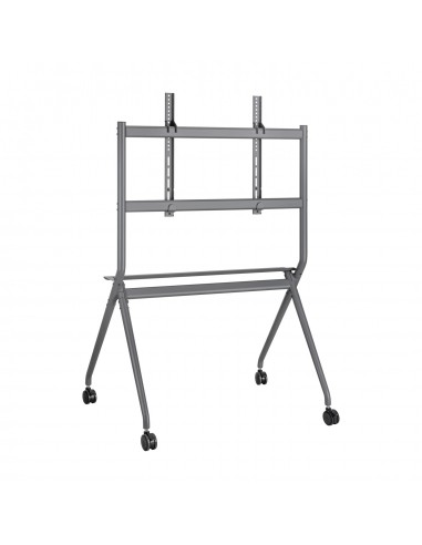 AISENS Soporte De Suelo Pro Con Rueda, 1 Bandeja Para Pantalla Interactiva TV 120kg De 50-86, Negro