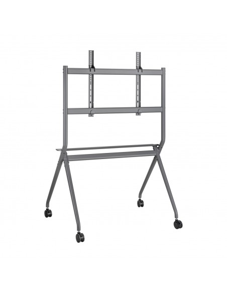 AISENS Soporte De Suelo Pro Con Rueda, 1 Bandeja Para Pantalla Interactiva TV 120kg De 50-86, Negro