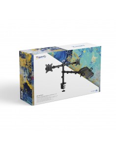 TooQ Soporte de Mesa para 2 Pantallas 17"-32" y Portátil, Negro 2