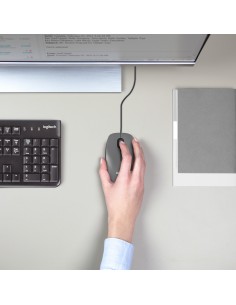 Logitech M100 ratón Oficina Ambidextro USB tipo A Óptico 1000 DPI 2