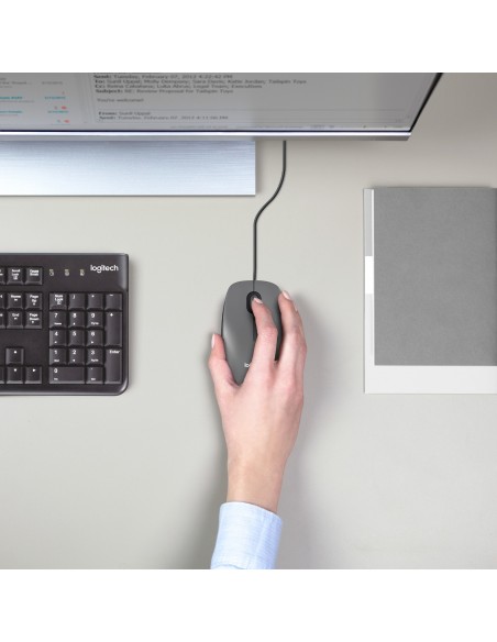 Logitech M100 ratón Oficina Ambidextro USB tipo A Óptico 1000 DPI