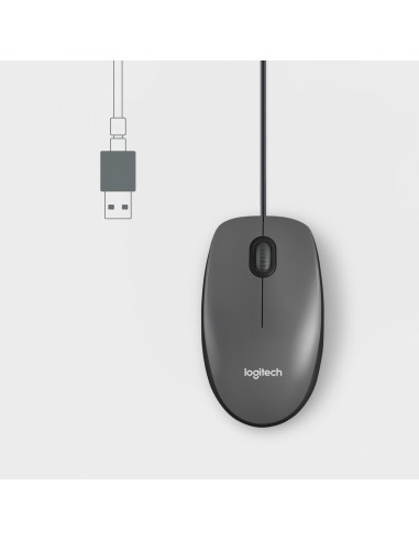 Logitech M100 ratón Oficina Ambidextro USB tipo A Óptico 1000 DPI