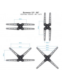 TooQ LP1355TN-B soporte para TV 139,7 cm (55") Negro 2