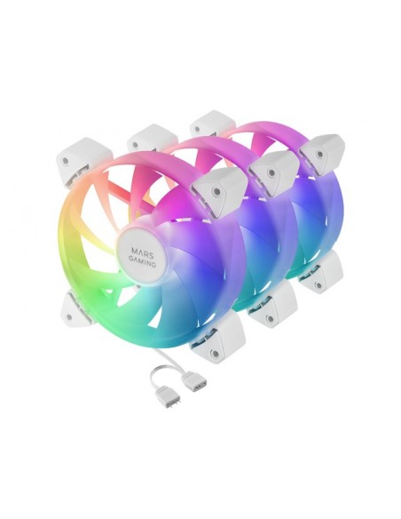 Mars Gaming MF-3A Carcasa del ordenador Ventilador 12 cm Blanco 3 pieza(s)