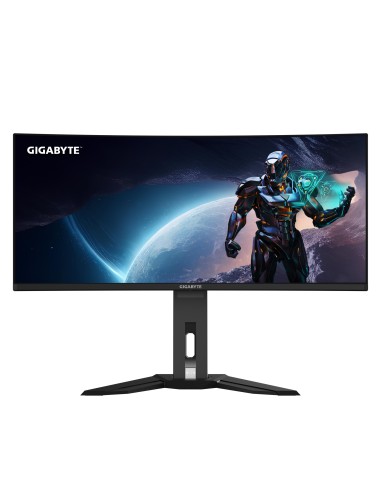 GIGABYTE Monitor de juegos curvo OLED WQHD MO34WQC2 de 34” - 3440x1440 (WQHD), 240Hz, 0.03ms, KVM, 250 cd m², FreeSync Premium