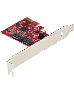 StarTech.com Tarjeta PCIe SATA - Tarjeta PCI Express Controladora de 2 Puertos SATA de 6Gbps - Perfil Completo o Bajo - 2