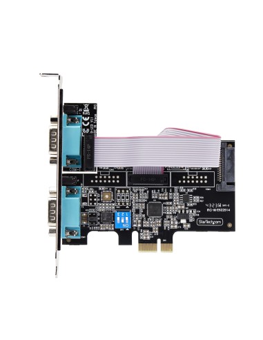 StarTech.com Tarjeta Serie PCIe de 2 Puertos - Tarjeta Serial PCI Express de 2 Puertos DB9 RS232 RS422 RS485 -Incluye Brackets