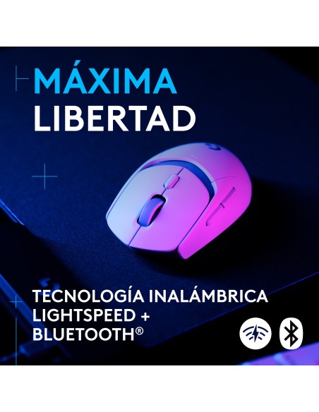 Logitech G G309 Ratón inalámbrico LIGHTSPEED para gaming, ligero, interruptores híbridos LIGHTFORCE, sensor HERO 25K, 300+