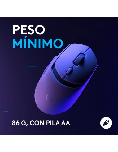 Logitech G G309 Ratón inalámbrico LIGHTSPEED para gaming, ligero, interruptores híbridos LIGHTFORCE, sensor HERO 25K, 300+