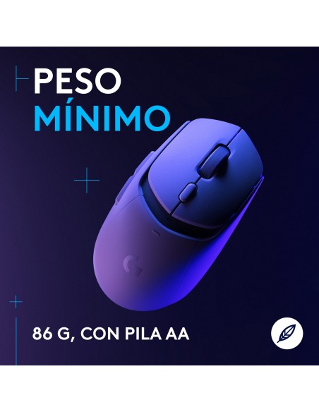 Logitech G G309 Ratón inalámbrico LIGHTSPEED para gaming, ligero, interruptores híbridos LIGHTFORCE, sensor HERO 25K, 300+