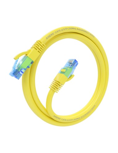 AISENS Cable De Red Latiguillo RJ45 Cat.6 UTP AWG26 CCA, Amarillo, 1.0 m