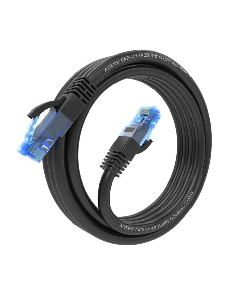 AISENS Cable De Red Latiguillo RJ45 Cat.6 UTP AWG26 CCA, Negro, 3.0 m
