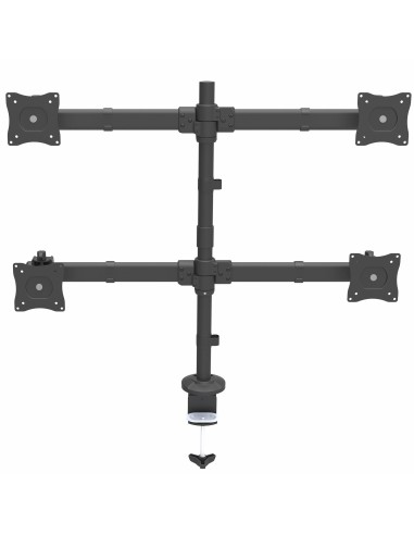 StarTech.com Brazo de Escritorio para 4 Monitores 2x2 de hasta 27" con Montaje VESA- Soporte Ergonómico con Mástil, Articulado