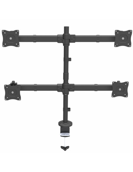 StarTech.com Brazo de Escritorio para 4 Monitores 2x2 de hasta 27" con Montaje VESA- Soporte Ergonómico con Mástil, Articulado