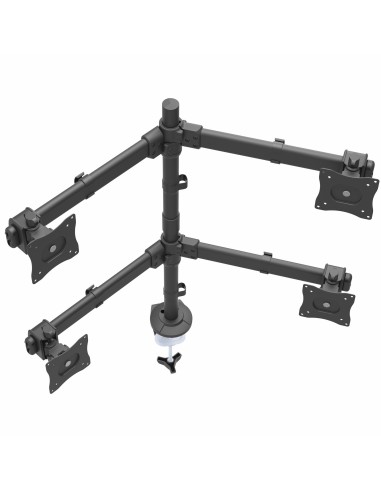 StarTech.com Brazo de Escritorio para 4 Monitores 2x2 de hasta 27" con Montaje VESA- Soporte Ergonómico con Mástil, Articulado