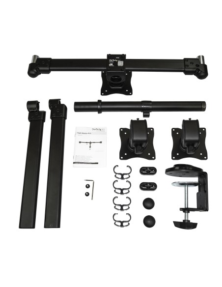 StarTech.com Brazo para 3 Monitores de Montaje en Escritorio - Soporte VESA Ergonómico para 3 Monitores de hasta 27" - Mástil