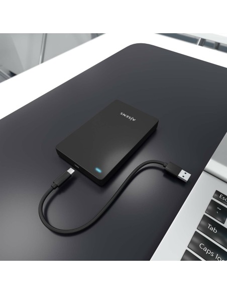 AISENS Caja Externa 2.5″ 9.5mm SATA a USB-C USB3.1 Gen1, Negra AISENS Caja Externa 2.5″ 9.5mm SATA a USB-C USB3.1 Gen1, Negra
