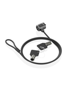 AISENS Cable de seguridad con cerradura de llave para ordenador, monitor, portátil 1.5m 2