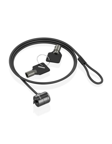 AISENS Cable de seguridad con cerradura de llave para ordenador, monitor, portátil 1.5m