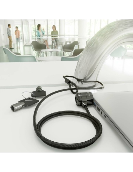 AISENS Cable de seguridad con cerradura de llave para ordenador, monitor, portátil 1.5m AISENS Cable de seguridad con cerradura de llave para ordenador, monitor, portátil 1.5m