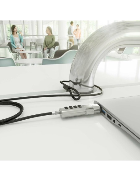 AISENS Cable de Seguridad tipo NANO con cerradura de combinación para ordenador, monitor, portátil 1.5m AISENS Cable de Seguridad tipo NANO con cerradura de combinación para ordenador, monitor, portátil 1.5m