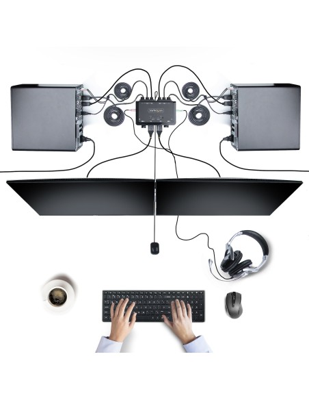 StarTech.com C2-D46-UAC-CBL-KVM interruptor KVM Negro StarTech.com C2-D46-UAC-CBL-KVM interruptor KVM Negro